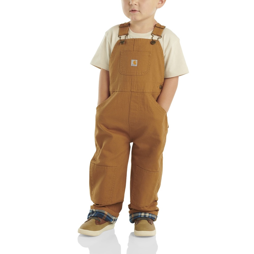 Carhartt Kids Canvas Bib Overalls Brown Toddler 24M New With Tags